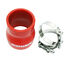 Universal RED 4PLY 1x Straight 2.0"-2.5"ID Silicone+ 2xStainles Steel T-clamp