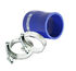 Universal BLUE 4PLY 1x Straight 2.0"-2.25"ID Silicone+ 2xStainles Steel T-clamp