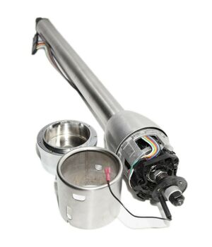 32" GM Style Universal Floor Shift Steering Column+9 holes Wheel Adapter Silver