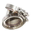 45 Deg SS 4 quot;ID 4.76 quot;OD V-Band Flange Conversion Adapter+2XClamps