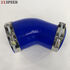 4-Ply Blue Silicone 3" to 3.5" Coupler 45 Degree Angled Elbow Hose+SS T-Clamps