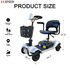 Loading Capacity 330lbs 4 Wheel Mobility Scooter 250W Strong Motor w/ Stable SL