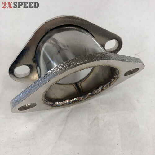 EMUSA 3-Bolt Exhaust Flange Adapter – 3" To 2.5" ID, Mild Steel, For Muffler Or Pipe Extension