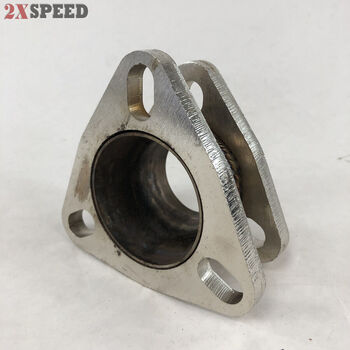 2.5" to 2" I.D. 3 Bolt Flange Exhaust Muffler Pipe Extension Flange Mild Steel