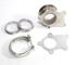 COMBO T3/T4-5Bolt to2.5"ID V-Band Flange Steel Adapter +Clamp+2 Flanges+1XGasket