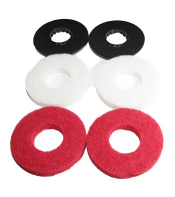 7"Clean Floor Red/White Pad+Holder Kit fit Emotor EM-02 Dual Brush FloorScrubber