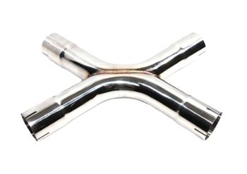 Universal SS Dual Exhaust X-Terminator X-Pipe Mandrel-bent Cross x Pipe 2.25"ID
