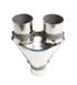 2.5" Single/Dual SS T201 Exhaust Stamped Y Pipe Adapter Connector 10" Length