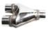 2.5" Single/Dual SS T201 Exhaust Stamped Y Pipe Adapter Connector 10" Length