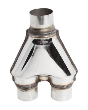2.25" Single/Dual SS T201 Exhaust Stamped Y Pipe Adapter Connector 10" Length
