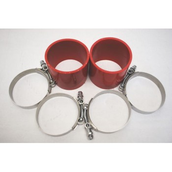 Silicone hose 3" straight COUPLER red with clamps