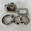 T4 4-Bolt to 2.5 quot; V-Band Turbo Charger Flange Adapter w/ Clamp  amp; Gasket