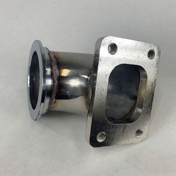 Mild Steel 90 Degree Turbo Charger Flange Adapter T2 4-Bolt to 2.5