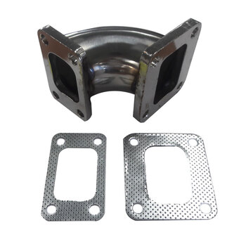 Universal 90 Degree Stainless Steel Elbow Adapter Downpipe T4 to T3 flange