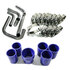 New Aluminum Polished Piping + 4-Ply Silicone Hose Coupler for 88-00 Honda Civic