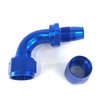 (one) 16AN AN16 90 Degree Swivel Oil/Fuel/Gas Line Hose End Fitting Adapter Blue