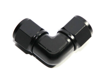 (one) Black AN8 Female to 8AN AN-8 Female 90 Degree Flare Swivel Fitting Adapter