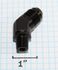 (one) Black AN8 8-AN Male to 1/4NPT Male 45 Degree Flare Fitting Adapter