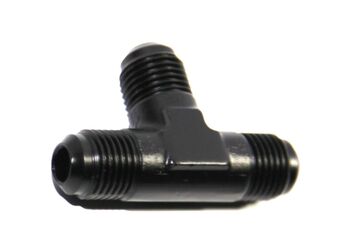 (one) AN6 6-AN Male to 2x AN6 6-AN Male Black 3-Way Tee T-Piece Fitting Adapter