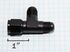 (one)AN6 6-AN Female to 2x AN6 6-AN Male Black 3-Way Tee T-Piece Fitting Adapter