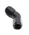 (one) Black AN6 Female to 6AN AN-6 Female 45 Degree Flare Swivel Fitting Adapter