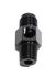 (one) Black 6AN Male to 1/4NPT Male Fitting Adapter + 1/8NPT Pressure/Temp Port