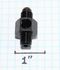 (one) Black AN4 Male to 1/8NPT Male Straight Flare Fitting w/1/8NPT Gauge Port