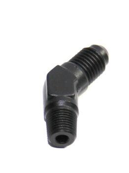 (one) Black AN4 4-AN Male to 1/8NPT Male 45 Degree Flare Fitting Adapter