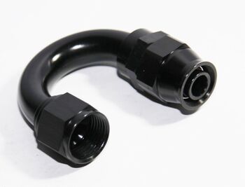 (one) AN12 12AN AN-12 180 Degree Swivel Fuel Oil Gas Line Hose End Fitting Black