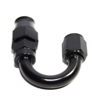 (one) Black AN4 4AN AN-4 180 Degree Swivel Reusable Hose End Fitting Adapter