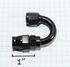 (one) Black AN4 4AN AN-4 180 Degree Swivel Reusable Hose End Fitting Adapter