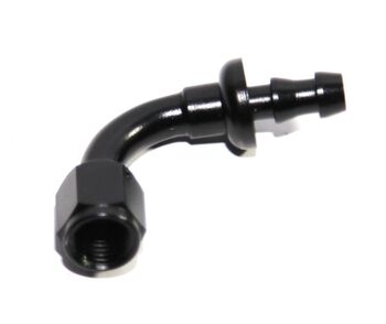 (one)90 Degree AN4 4AN AN-4 Push On/ Push Lock Hose End Fitting Adapter Black