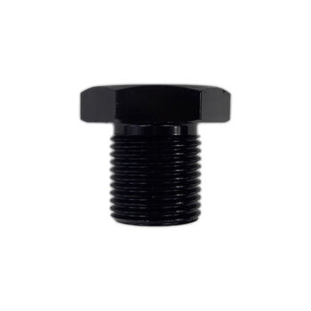 One (1) Black Aluminum Oil Filter with 1/2-28 to 3/4-16 Threading