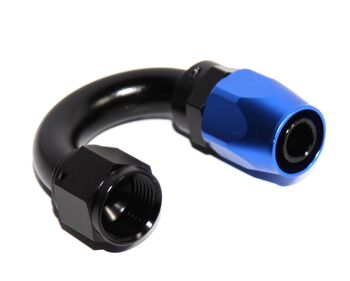 180Degree AN10 Black+Blue Swivel-Seal Fuel Oil Gas Line Hose End Fitting Adapter