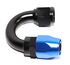 180Degree AN10 Black+Blue Swivel-Seal Fuel Oil Gas Line Hose End Fitting Adapter