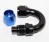 180Degree AN10 Black+Blue Swivel-Seal Fuel Oil Gas Line Hose End Fitting Adapter