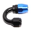 Black+Blue AN-8 AN8 180 Degree Swivel Fuel Oil Gas Line Hose End Fitting Adapter