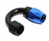 Black+Blue AN-8 AN8 180 Degree Swivel Fuel Oil Gas Line Hose End Fitting Adapter