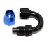 Black+Blue AN-8 AN8 180 Degree Swivel Fuel Oil Gas Line Hose End Fitting Adapter