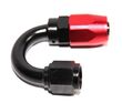 Black+Red 180 Degree AN-6 AN6 Swivel Fuel Oil Gas Line Hose End Fitting Adapter