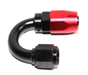 Black+Red 180 Degree AN-6 AN6 Swivel Fuel Oil Gas Line Hose End Fitting Adapter