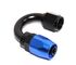 AN-6 AN6 180 Degree Swivel Fuel Oil Gas Line Hose End Fitting Adapter Black+Blue