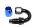 AN-6 AN6 180 Degree Swivel Fuel Oil Gas Line Hose End Fitting Adapter Black+Blue