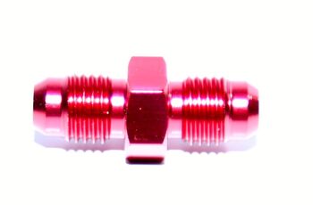 -4AN Male to -4AN Male 0 Degree Straight Aluminum Anodized Fitting Adapter Red