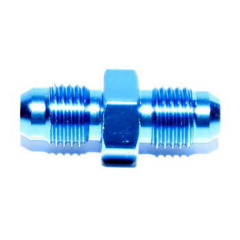 Blue -4AN Male to -4AN Male 0 Degree Straight Aluminum Anodized Fitting Adapter