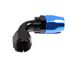 -10AN AN10 90Degree Swivel Oil/Fuel/Gas Line Hose End Fitting Adapter Black+Blue