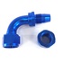 (one) 16AN AN16 90 Degree Swivel Oil/Fuel/Gas Line Hose End Fitting Adapter Blue