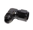 (one) Black AN8 Female to 8AN AN-8 Male 90 Degree Flare Swivel Fitting Adapter