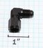 (one) Black AN4 Female to 4AN AN-4 Male 90 Degree Flare Swivel Fitting Adapter