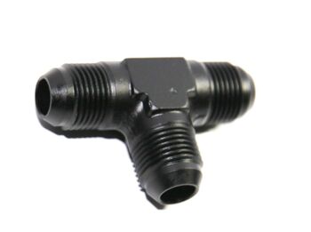 (one) AN8 8-AN Male to 2x AN8 8-AN Male Black 3-Way Tee T-Piece Fitting Adapter